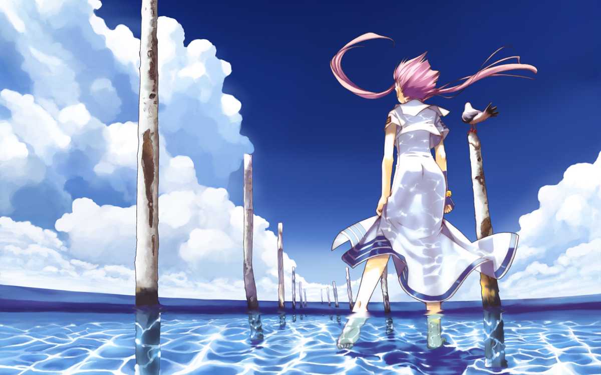 Konachan.com - 27943 amano_kozue animal aria bird mizunashi_akari sky water